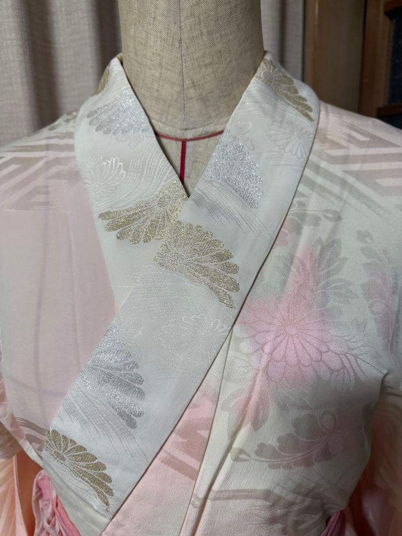 正絹振袖、長襦袢、袋帯、帯揚げ帯締めセット