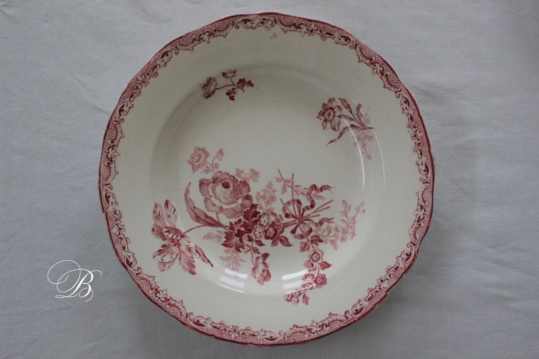 【B】【サルグミンヌ】フォンタンジュスーププレート /フランスアンティーク