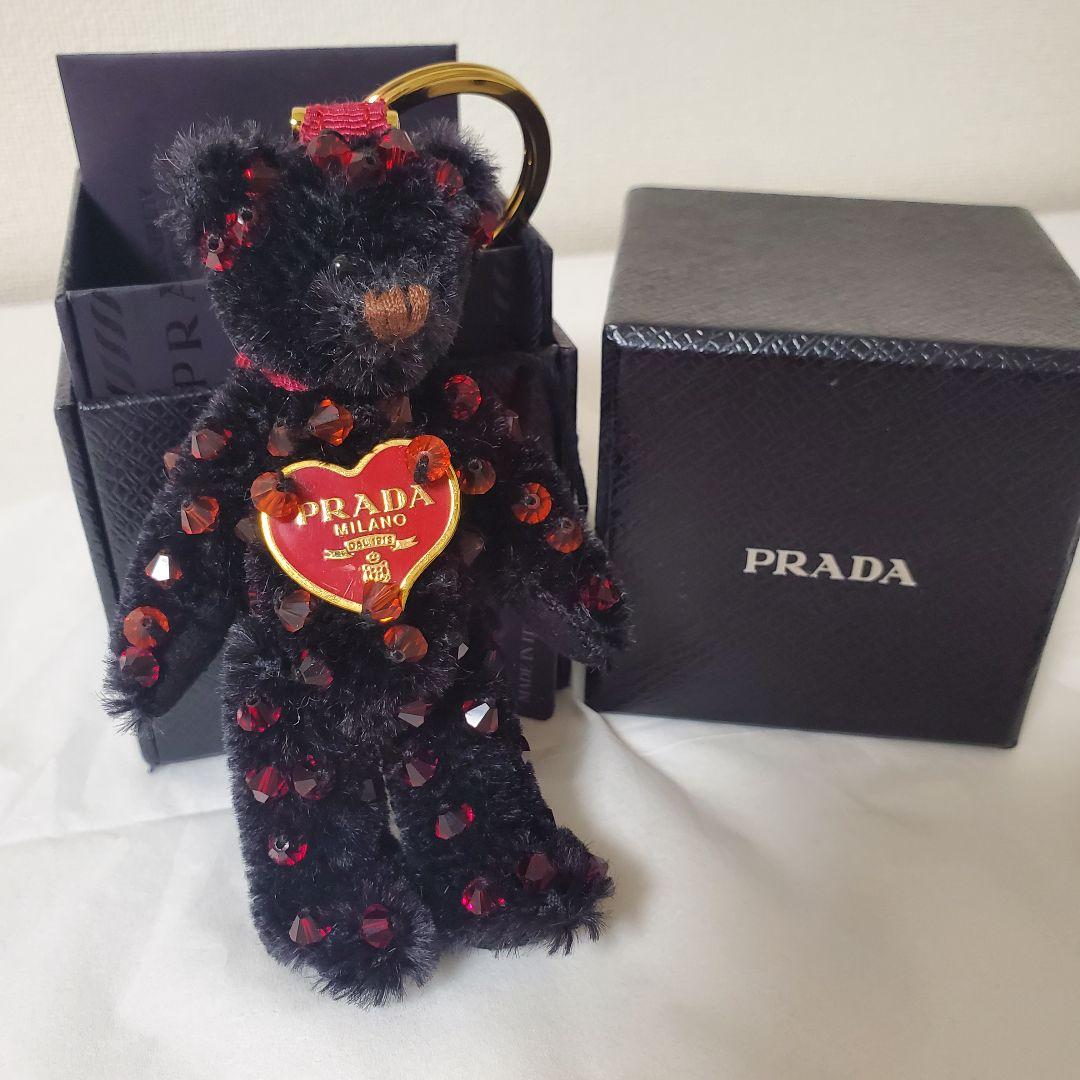 今*読様 PRADA クマ型キーホルダー ビーズ付き 楽天市場】PRADA プラダ TEDDY ベアー クマ くま ビーズ キーホルダー