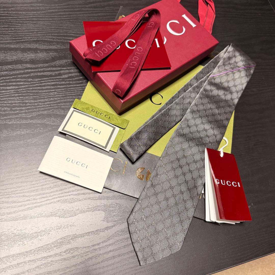 新品✨箱袋付❗️GUCCI グッチ ネクタイ メンズ シルク イタリア製