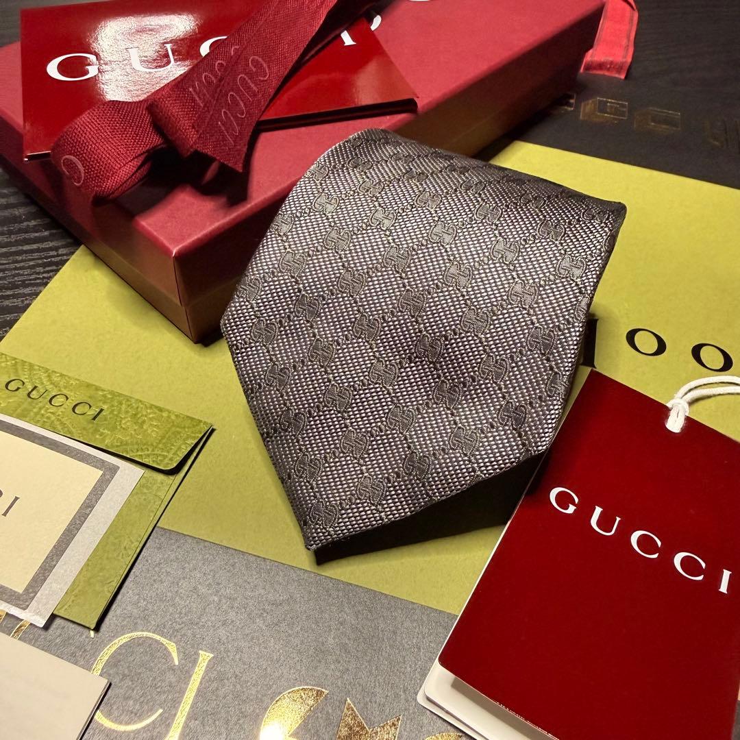 新品✨箱袋付❗️GUCCI グッチ ネクタイ メンズ シルク イタリア製