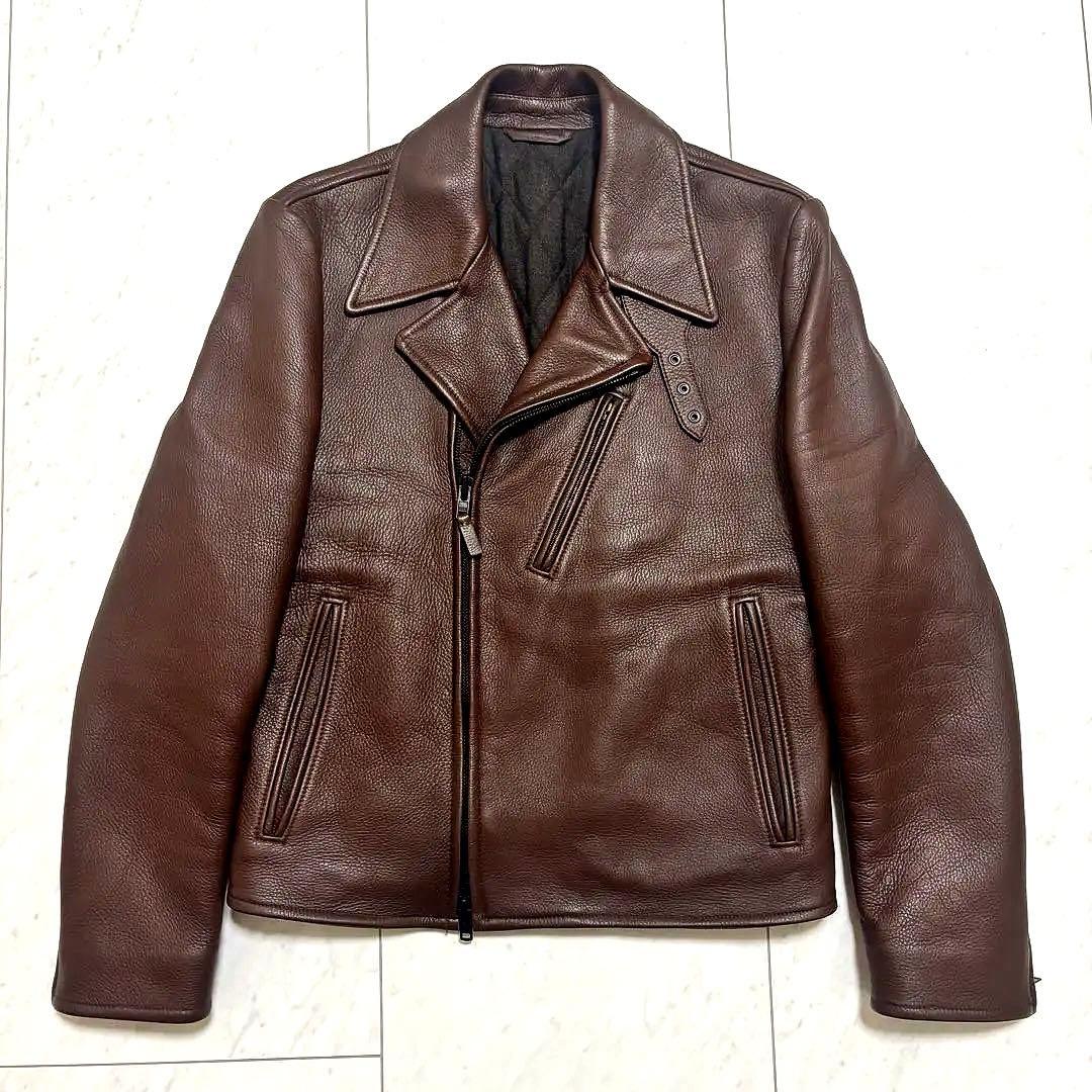 187万✨Brioni エルクレザー ライダース ブルゾン 中綿入 54 XL - メルカリ