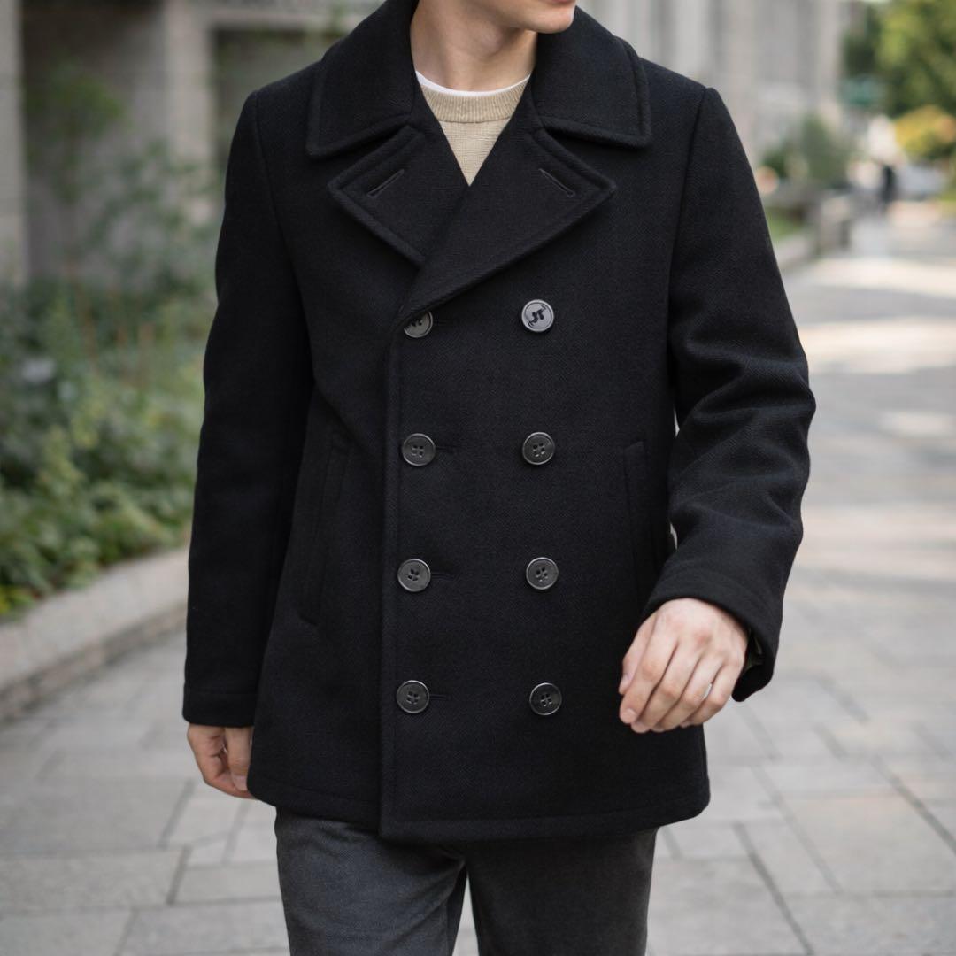 美品 Schott U.S.740N ピーコート キルティング裏地36 ブラック