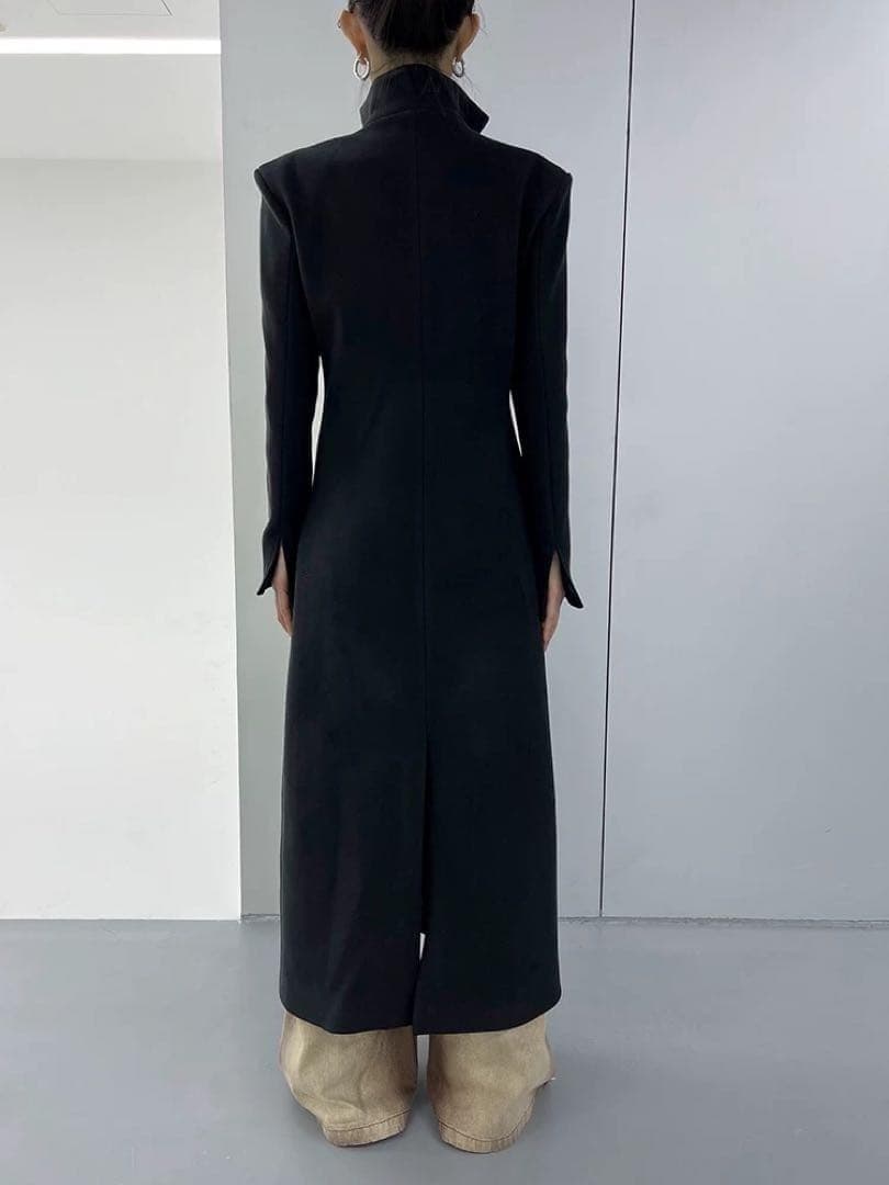 即発送 FUZZYKON ロングコート ボタン L ブラック