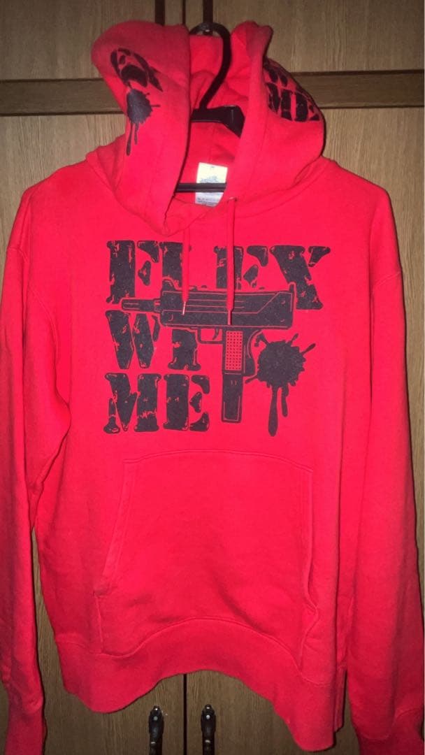 flexwitme パーカー レッド Mサイズ - メルカリ