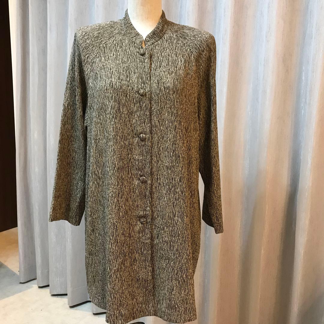 詩仙堂☆タムラヒトシ 大きいサイズ ロングジャケット 春先コート 縮緬