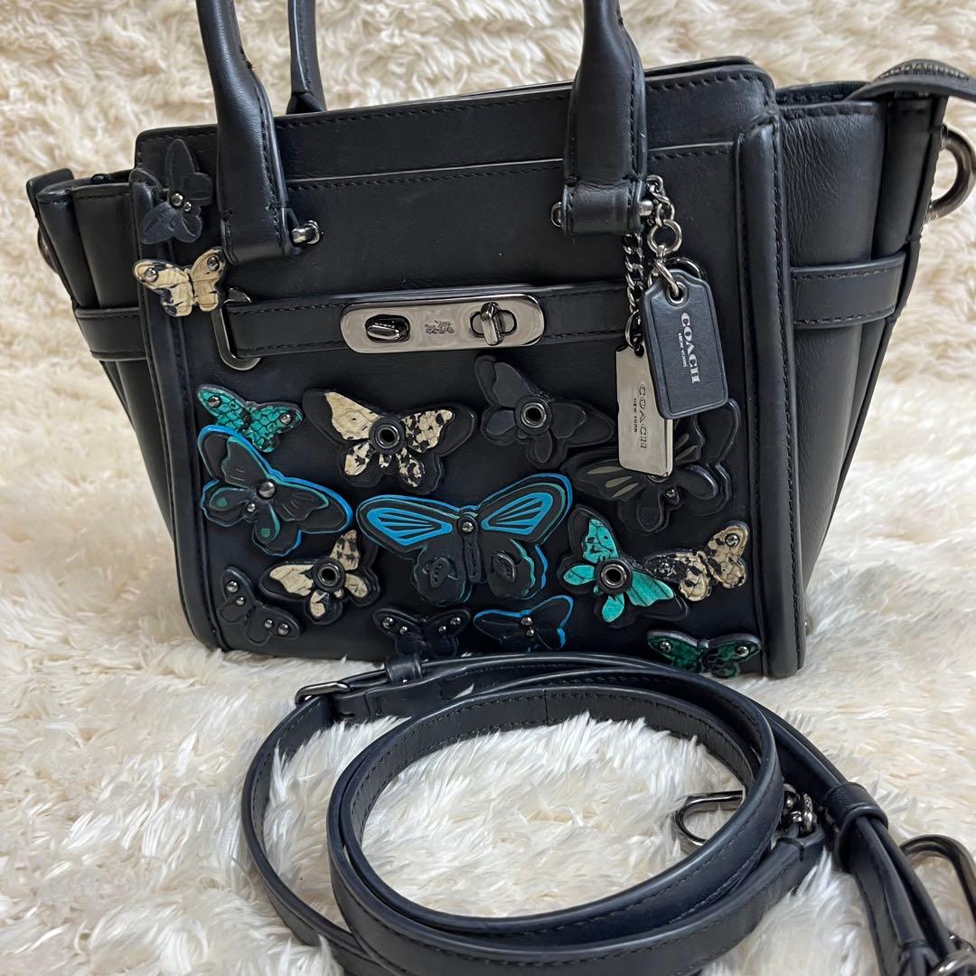 コーチ COACH ショルダーバッグ 2way バタフライ スワッガー レザー