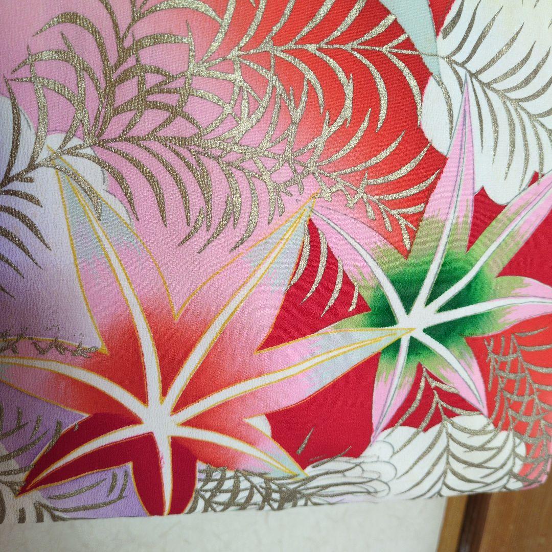 七五三３歳アンティーク着物と正絹鶴柄の被布(中綿無し）