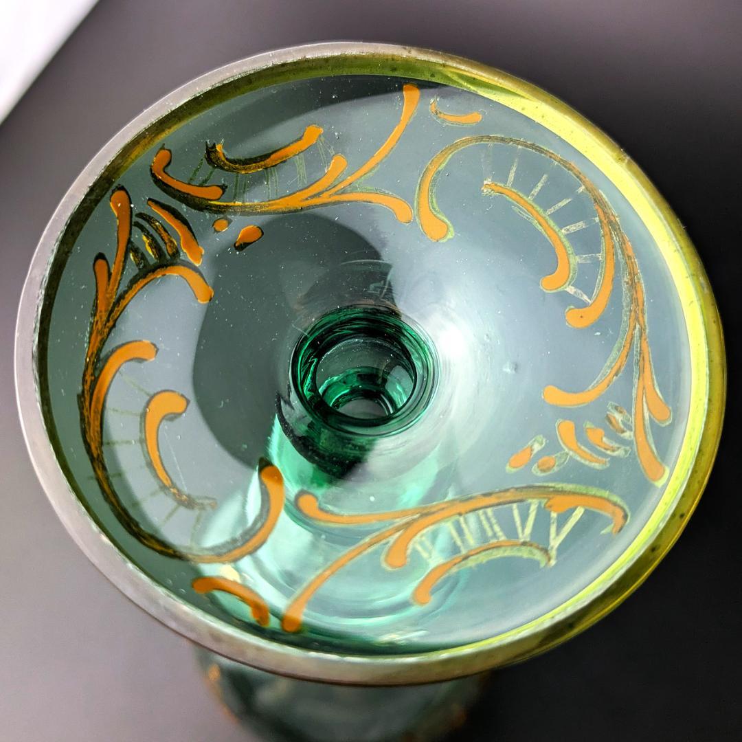 モーゼル金彩ルネサンス調ゴブレット3客 希少ヴィンテージ ボヘミア皇室御用達美品