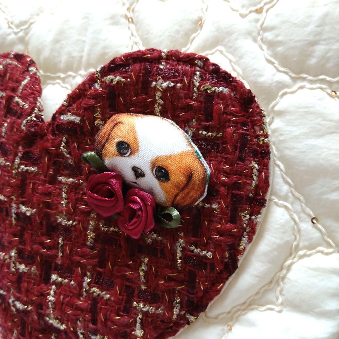 コヤンイサムチョン☆ころりんトートバッグ ハート刺繍＆ツイード赤