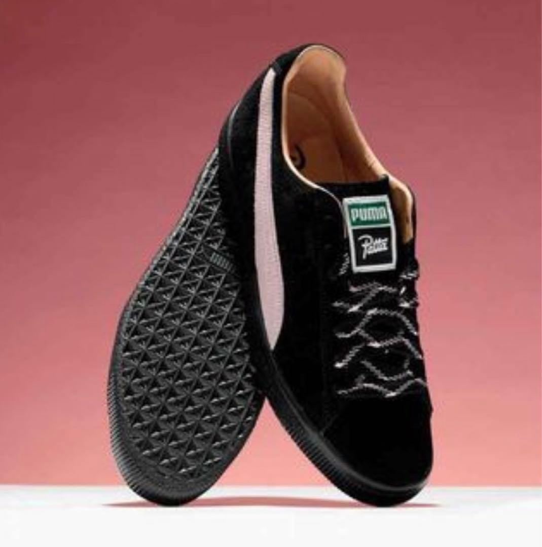 PUMA CLYDE PATTAコラボ スウェードスニーカー ブラック/ピンク - メルカリ