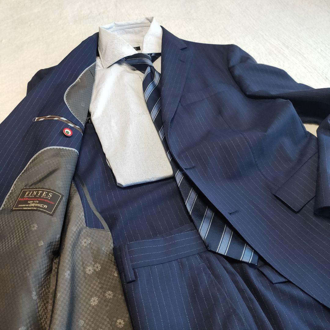 美品】オリヒカ サマースーツ セットアップ イタリア生地 AB6 ネイビー