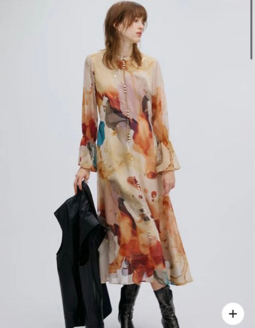 ワンピース AMERI UNDRESSED AMELIA INK ART DRESS