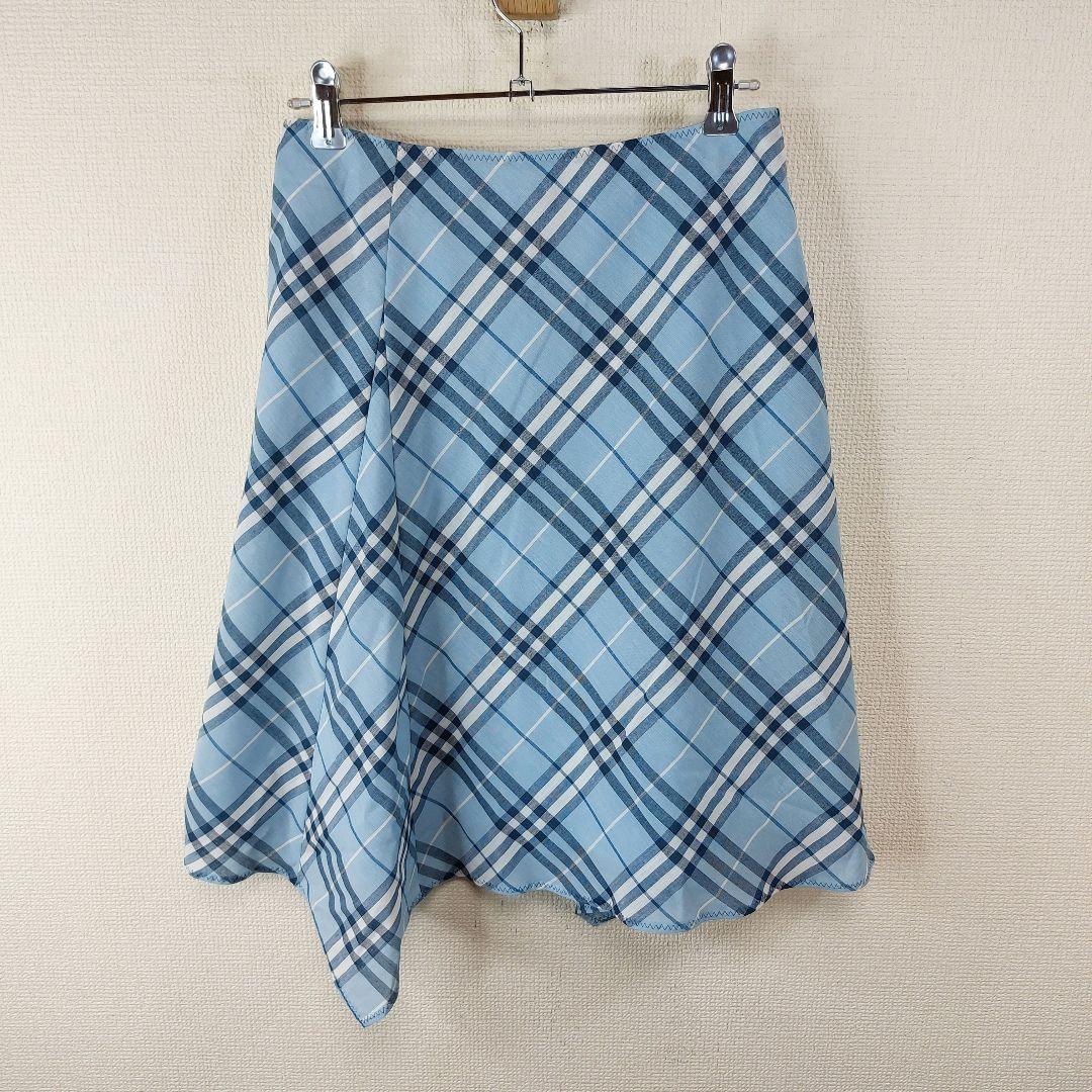 【希少品】　BURBERRY　ブルーレーベル　チェックスカート　アシンメトリー