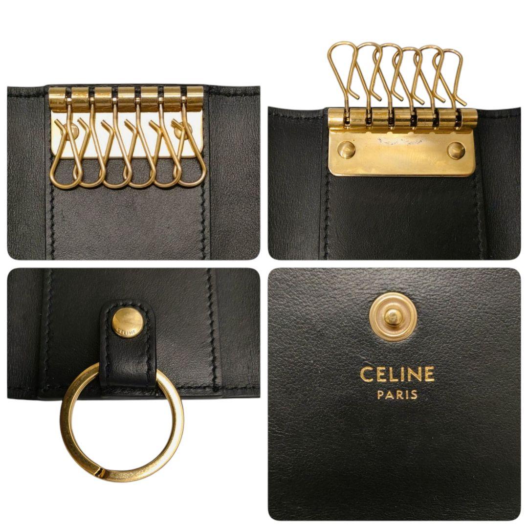 セリーヌ 6連キーケース トリオンフ ブラック ゴールド レザー - メルカリ