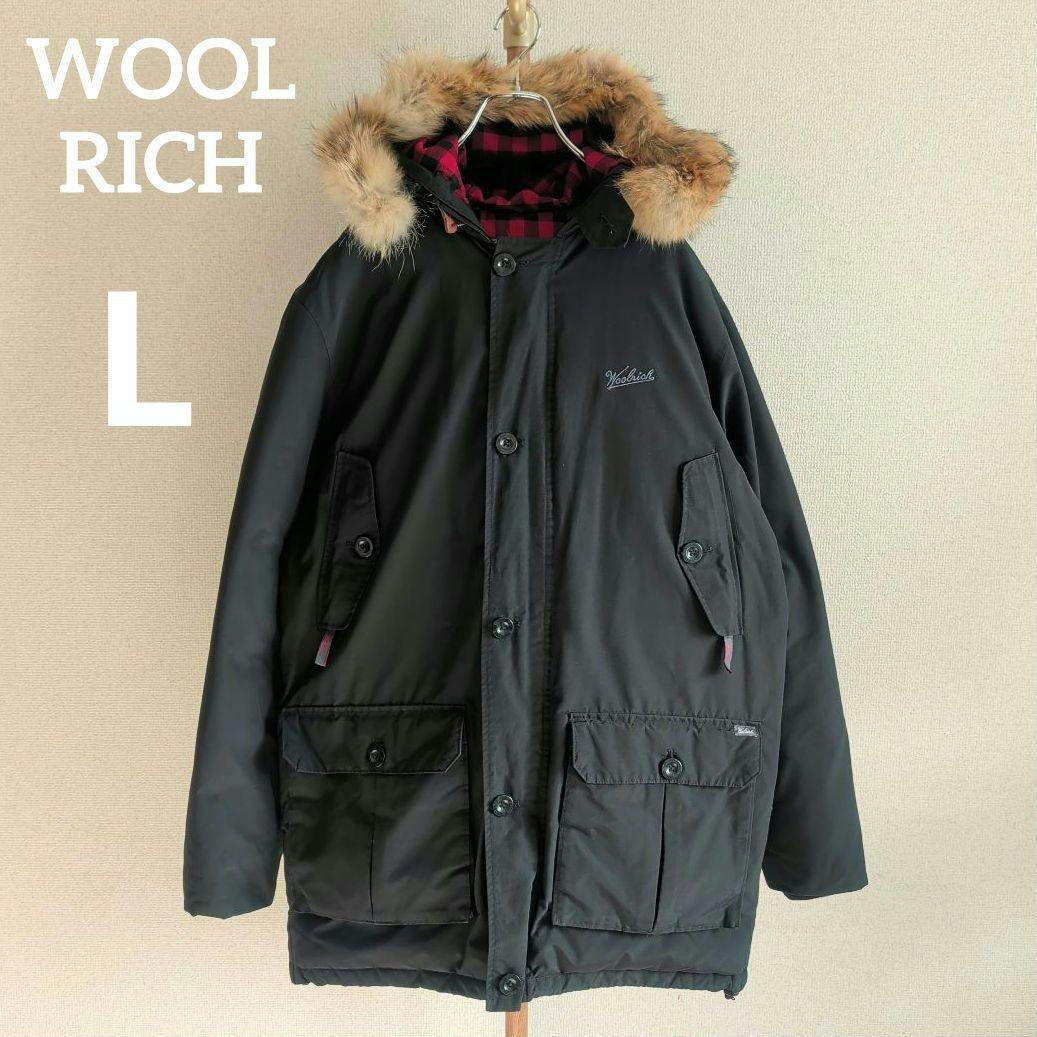 ウールリッチ アークティックパーカー ダウン コヨーテファー チェック