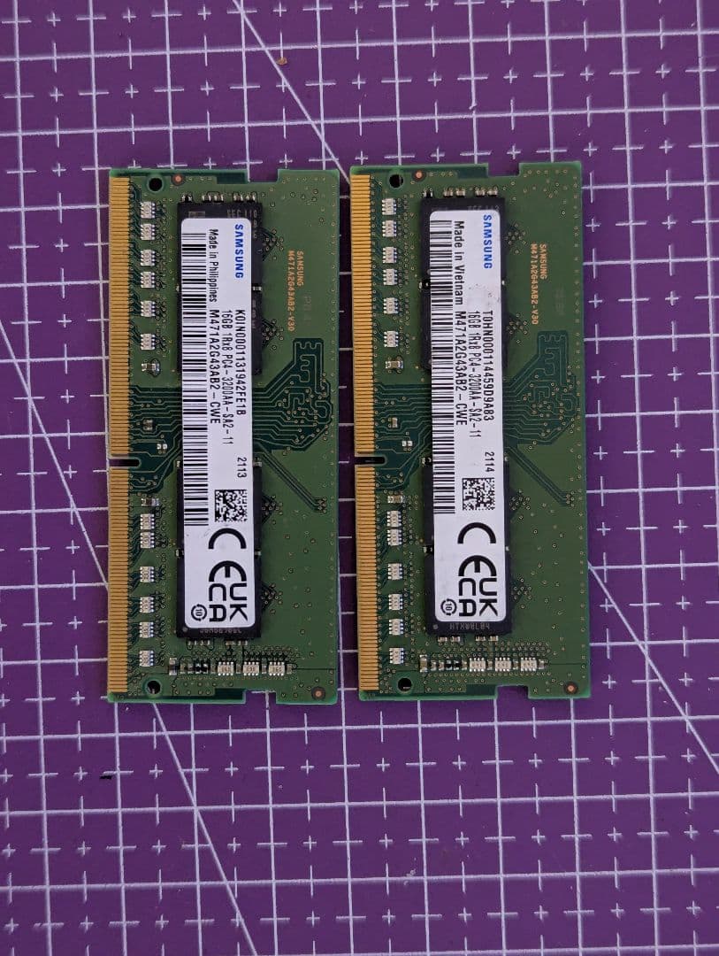 SAMSUNG DDR4 3200mhz 16GB 2枚セット - メルカリ