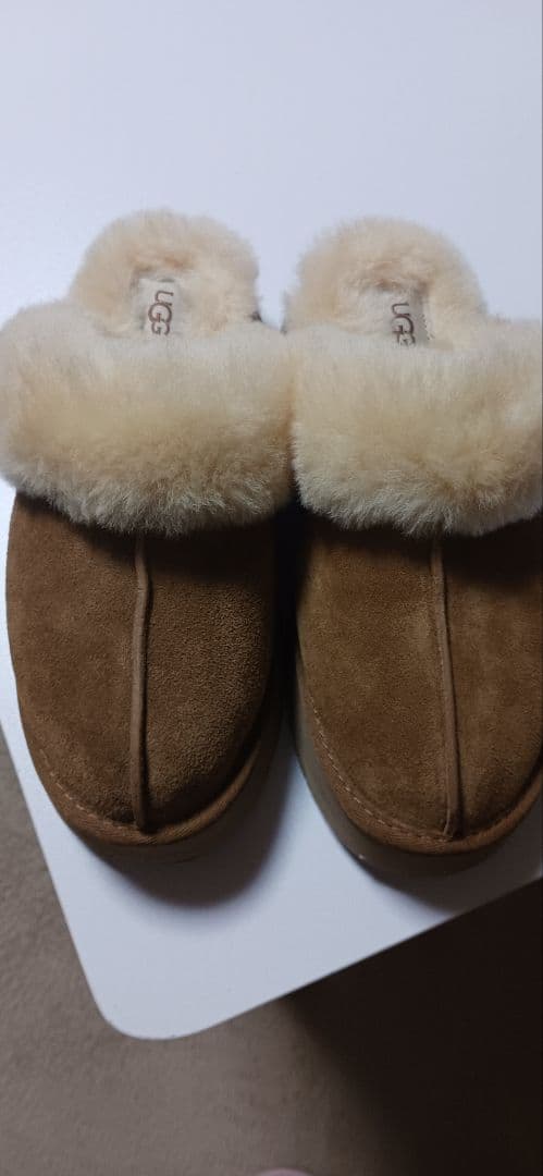 UGG ブラウン ムートンブーツ スリッパ アグ UGG タゼル ムートンブーツ スリッポン スリッパ レディース 厚底