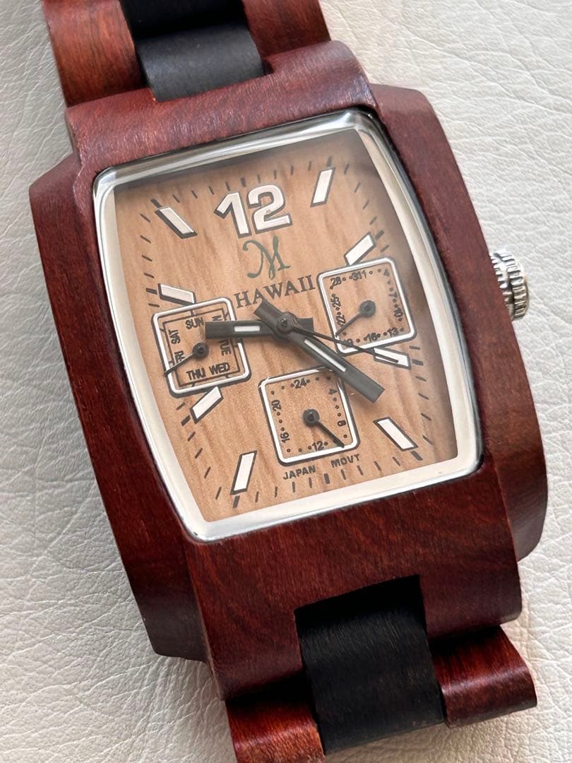 TENSE HAWAII木製クオーツ腕時計 カナダメイド稼働品