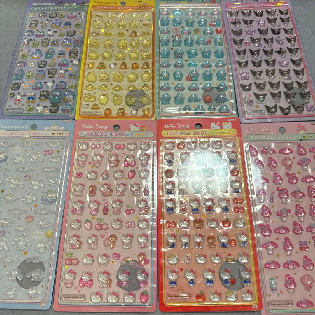 正規品　サンリオミニ　ボンボンドロップシール　8種セット　コンプリート サンスター文具 ボンボンドロップシール ミニ サンリオキャラクターズ