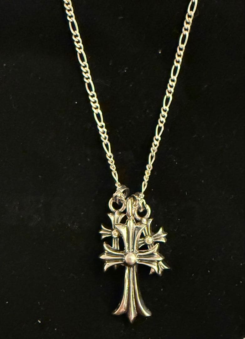 シルバー925クロスモチーフ フィガロネックレス 60cm 19.6g