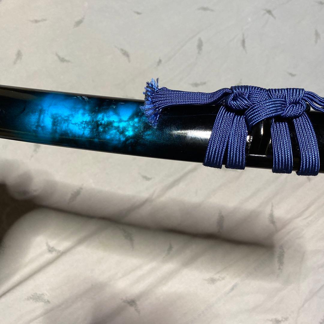 模造刀大刀 青柄 雲龍楕円鍔 青暈し黒呂鞘 - メルカリ