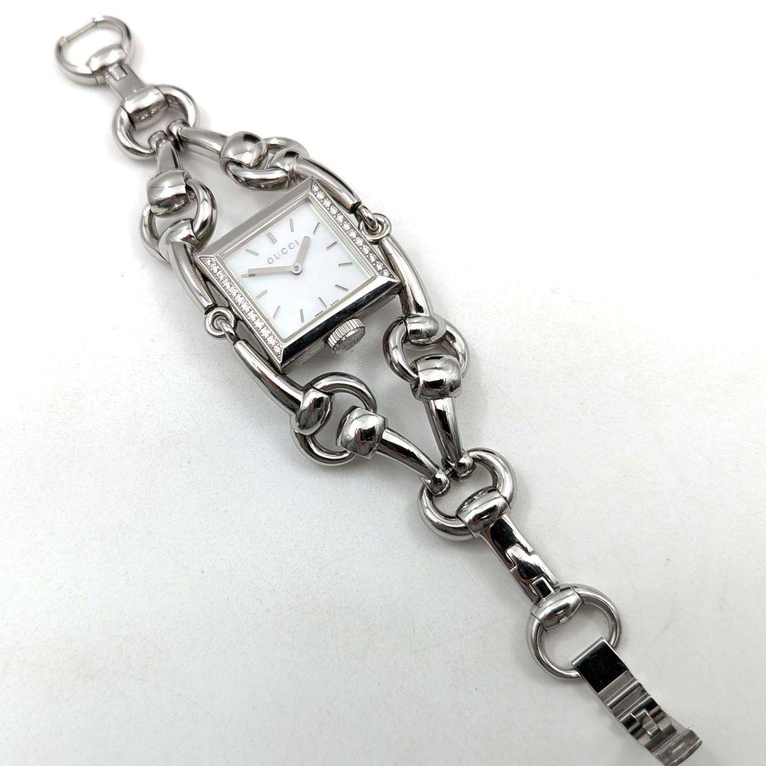 箱付き】GUCCI グッチ シニョーリア ダイヤベゼル シェル文字盤 腕時計