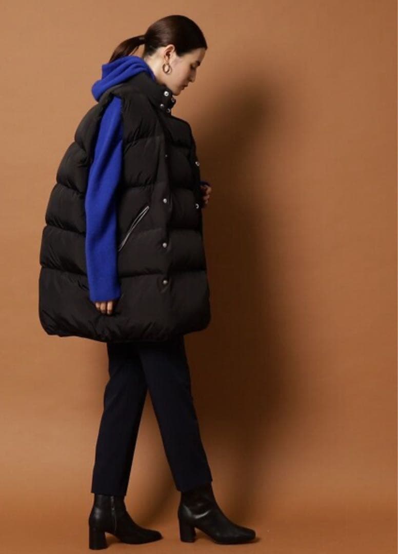 【美品】NEARbyME ニアバイミー　オーバーサイズ ダウンベストBLACK