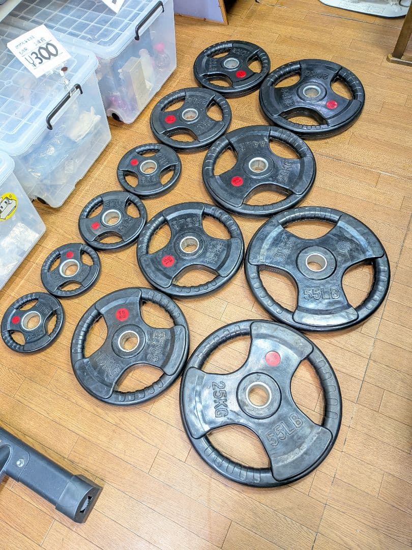 東京都八王子市手渡しのみ筋トレセットバーベル、プレート155kg、台、バイク