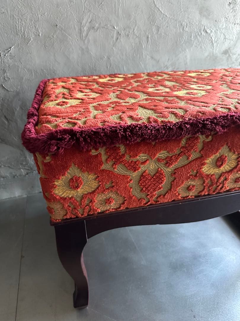 お値下げ‼️ヴィンテージ　スツール　ベンチ　金華織のような