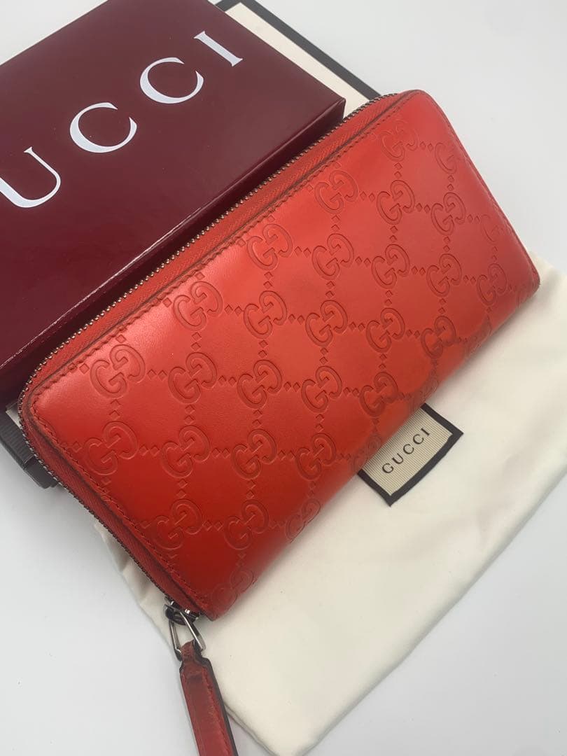 グッチ GUCCI 財布 長財布 シマレザー ラウンドファスナー - メルカリ