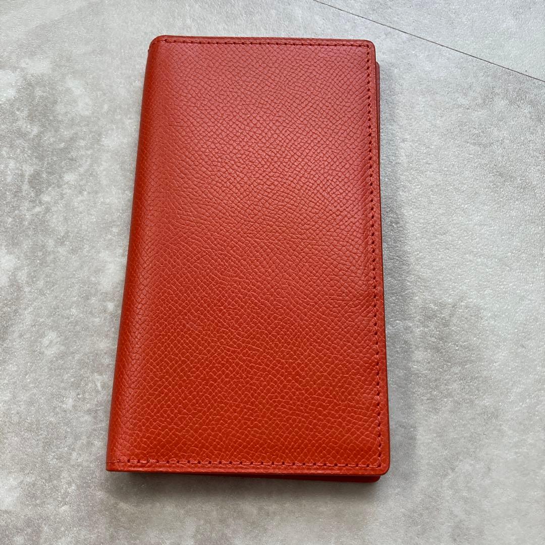 カミーユフォルネ　オレンジ レザー 二つ折り財布
