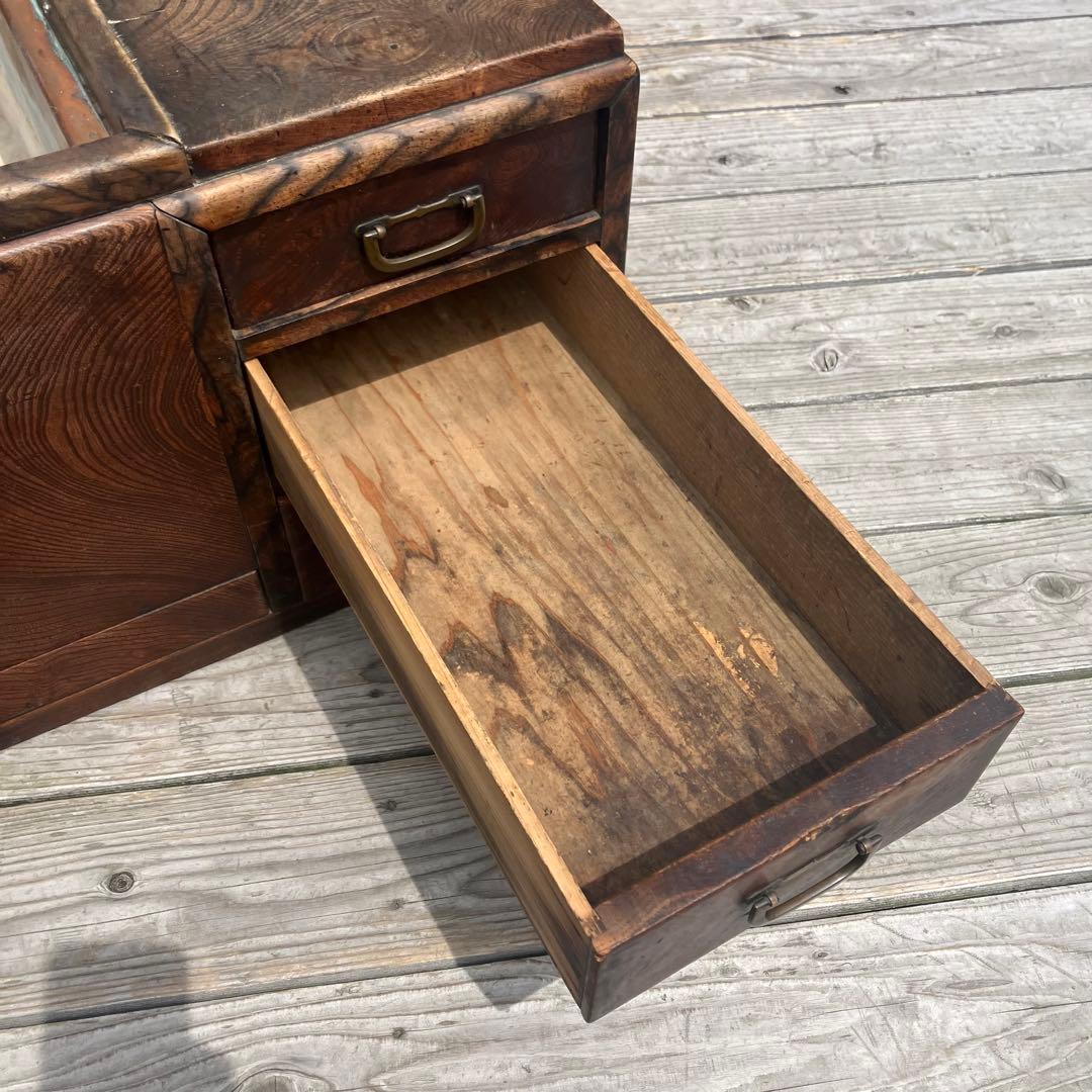 昭和レトロ 木製 長火鉢 4杯 引き出し収納付き 火鉢 囲炉裏 古家具