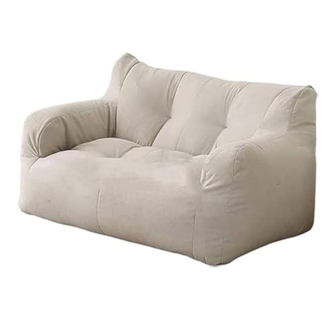 【nknh Y】ホワイト2人掛けビーズソファ LOOSY 2人掛けビーズソファ Ivory｜2人用ソファ おしゃれ 一人暮らし