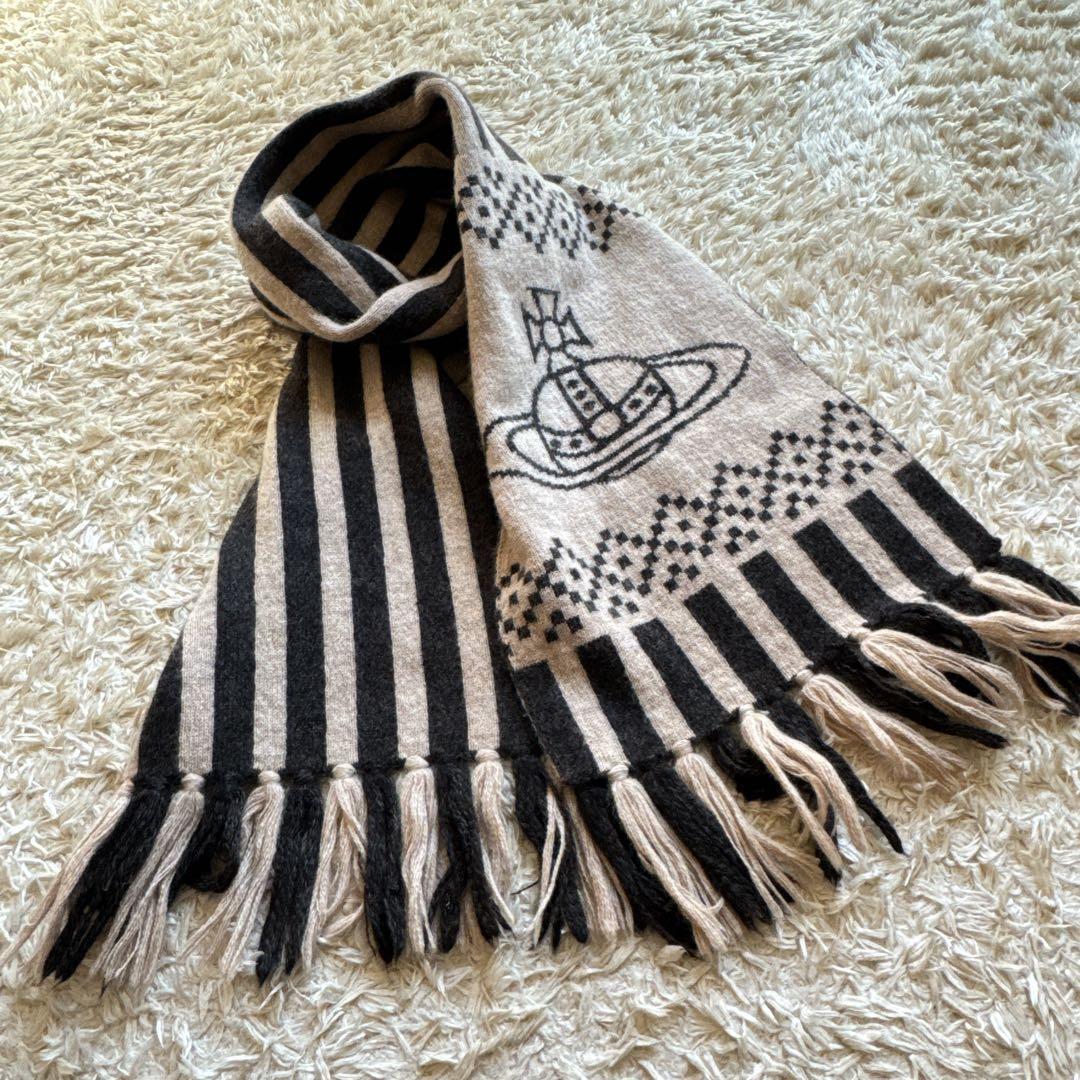 23AW ヴィヴィアンウエストウッド マフラー フリンジ アルパカ ビッグ