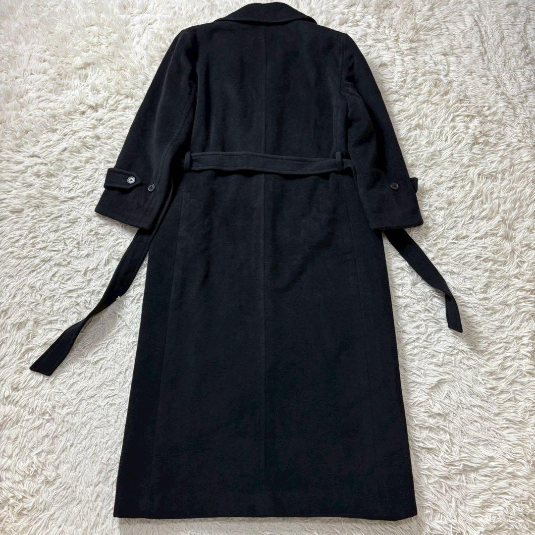 ラルフローレン ベルト付きロングコート ブラック 7号 アンゴラ混