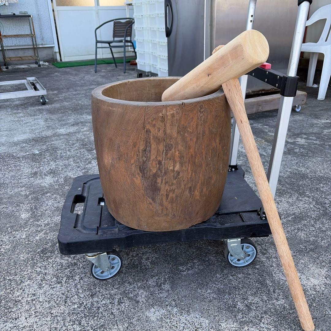 木製 調理用臼と杵 セット　送料高いので値引き交渉NGです