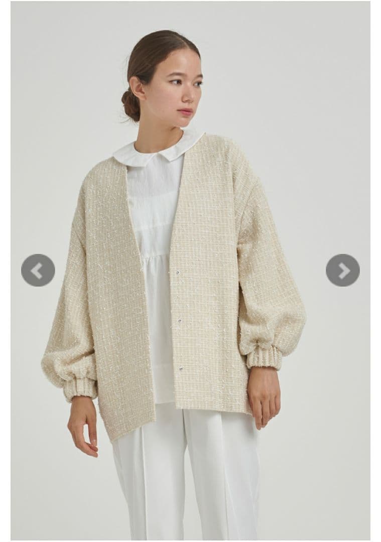 新品 yori ミックスツイードジャケット - メルカリ