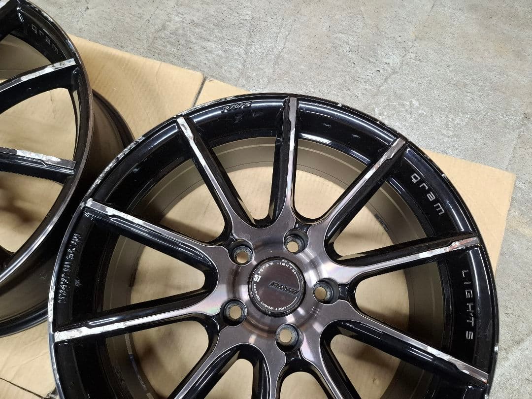 レイズ グラムライツ ホイール 4本 7.5J 18インチ 114.3　送料込み
