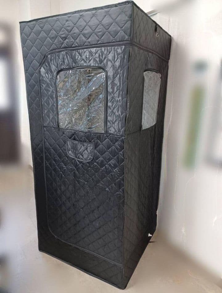 【大きめサイズ】サウナテントと温度計セット サウナセット ととのう 天然木材 サウナバケツ 桶 温度計 室温計 柄杓