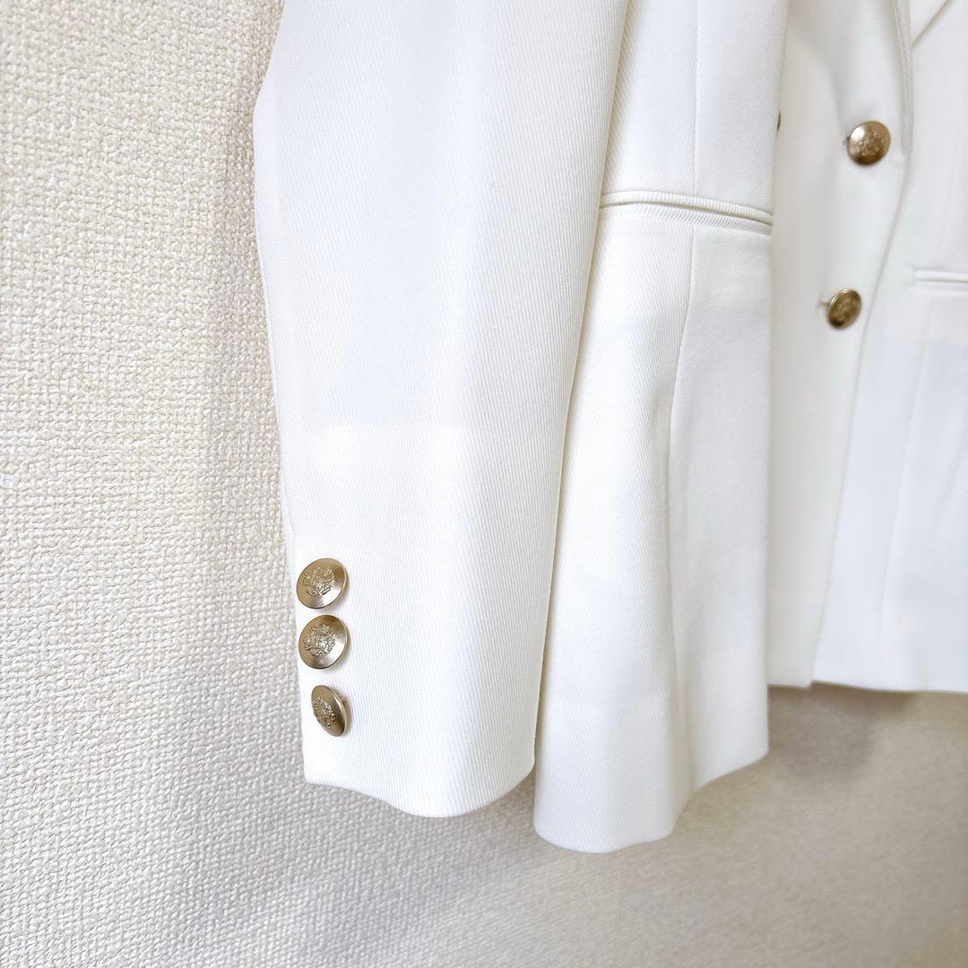 美品✨セルフォード セーラーカラーダブルジャケット テーラード 金ボタン 白 M