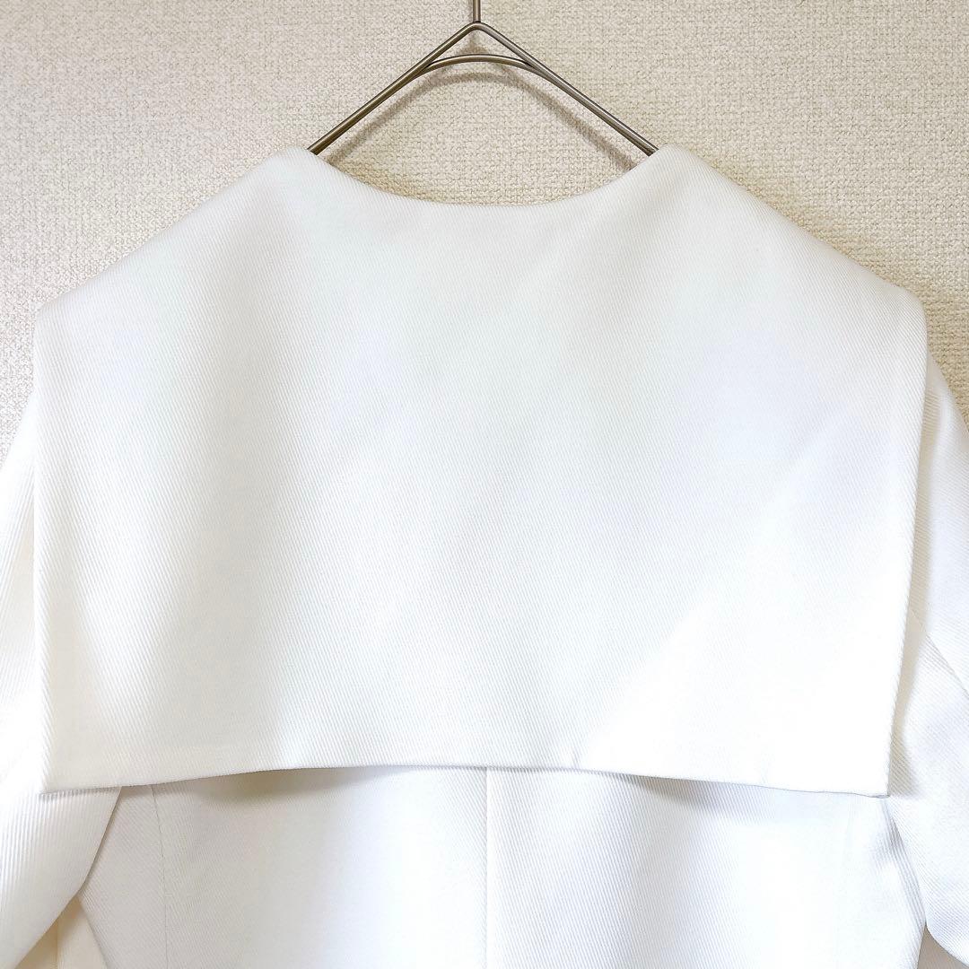 美品✨セルフォード セーラーカラーダブルジャケット テーラード 金ボタン 白 M