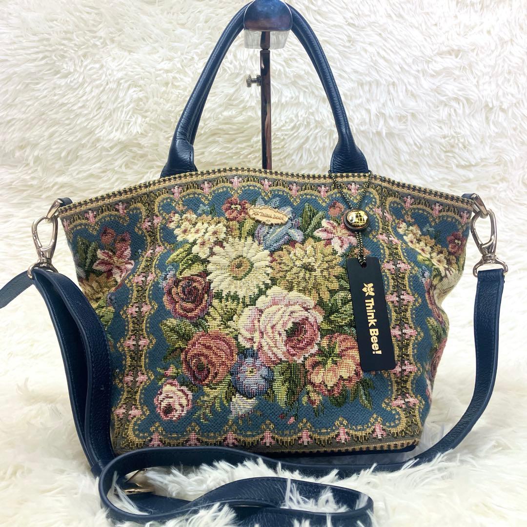 新品タグ付き✨Think Bee! ゴブラン花柄 2WAYトートバッグ 上品 - メルカリ