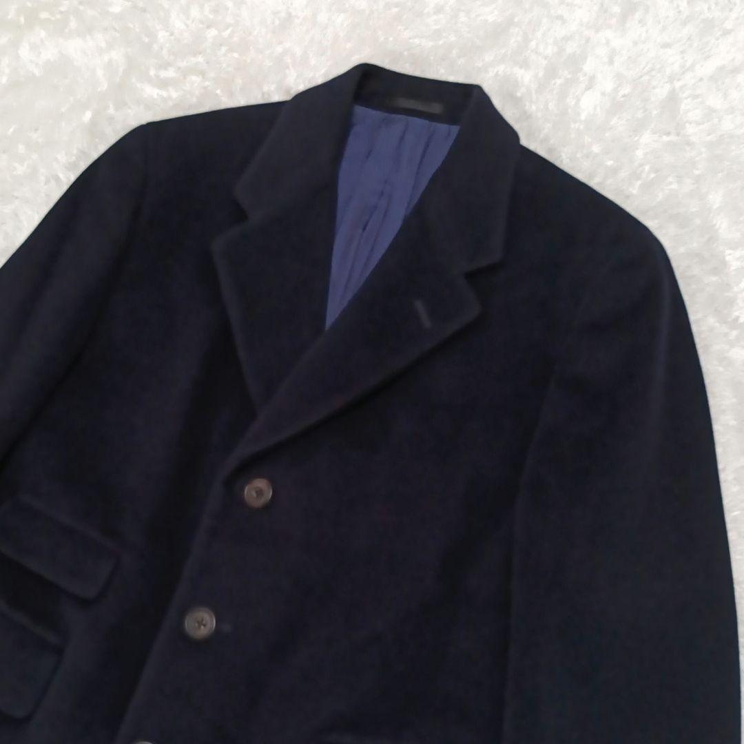 極美品✨️BURBERRY バーバリー チェスターコート アンゴラ 紺 S〜M