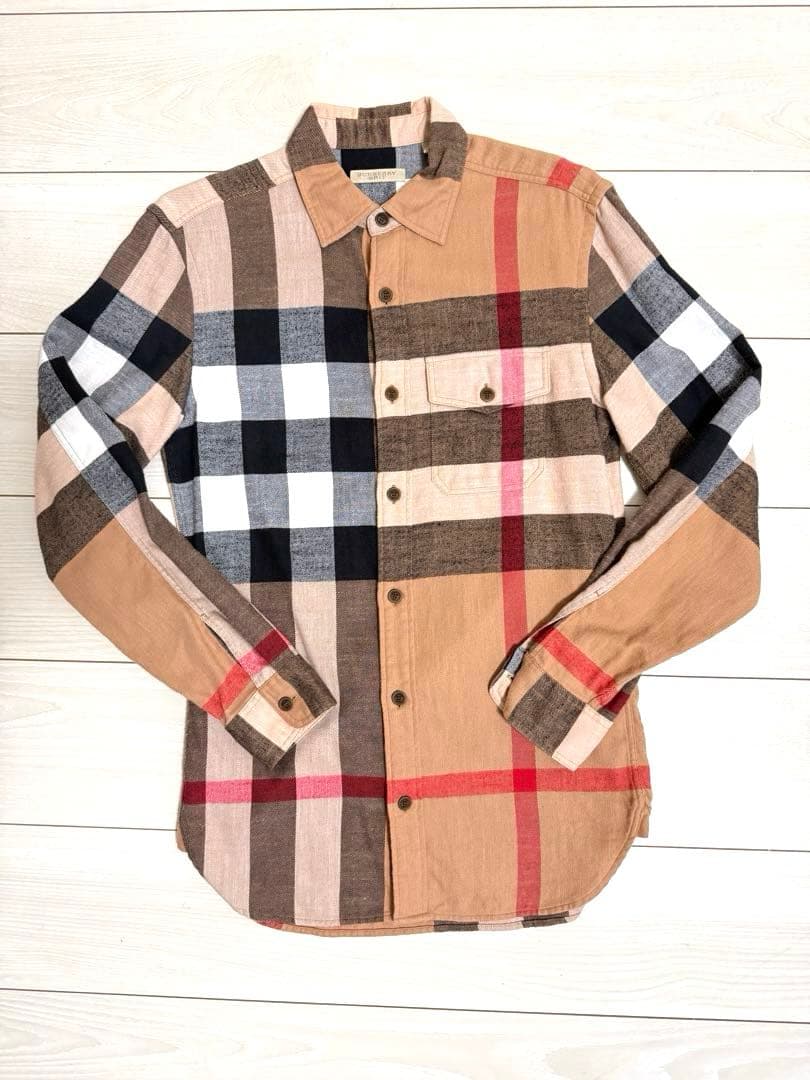 Burberry チェック柄コットンシャツ XSサイズ - メルカリ