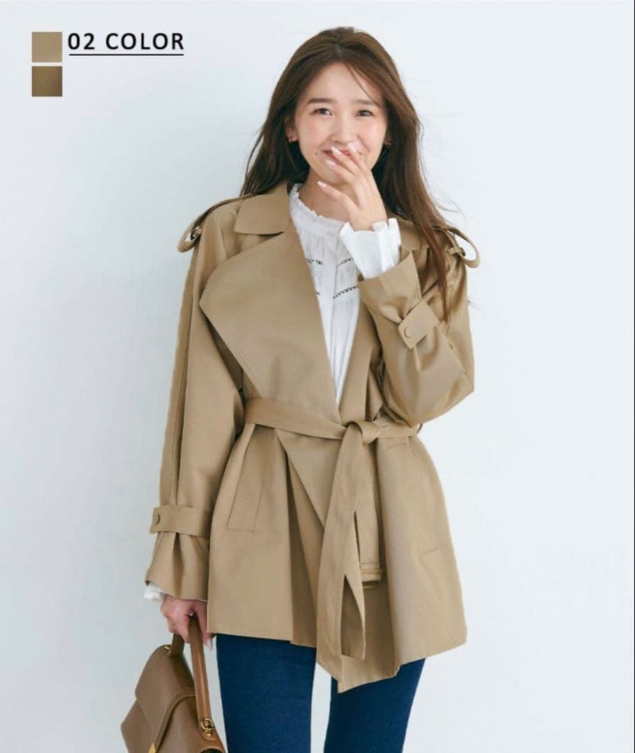 basement online ショートトレンチコート ベージュ - メルカリ