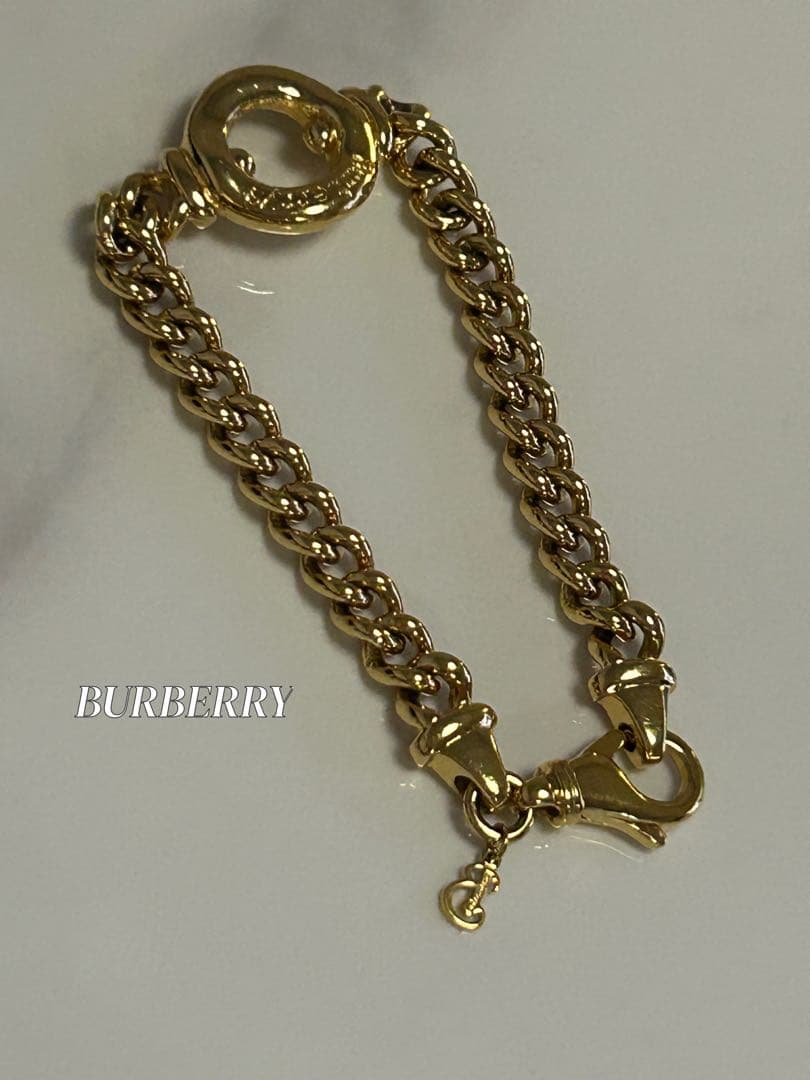 BURBERRY バーバリー チェーン ブレスレット エングレイブチェック チェーンブレスレット (シルバー) - メンズ