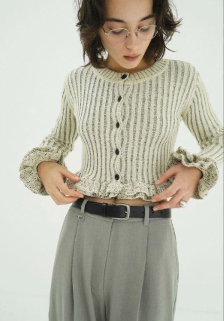 正規品 CLANE W FACE SHORT FRILLED KNIT TOPS CLANE(クラネ)のW FACE SHORT FRILLED KNIT TOPS通販 | LEEマルシェ