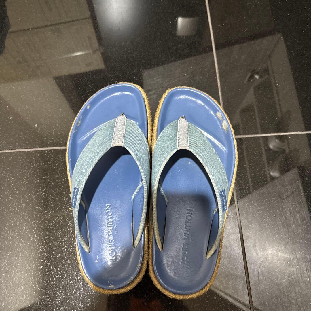 LOUIS VUITTON デニム サンダル 青 - メルカリ