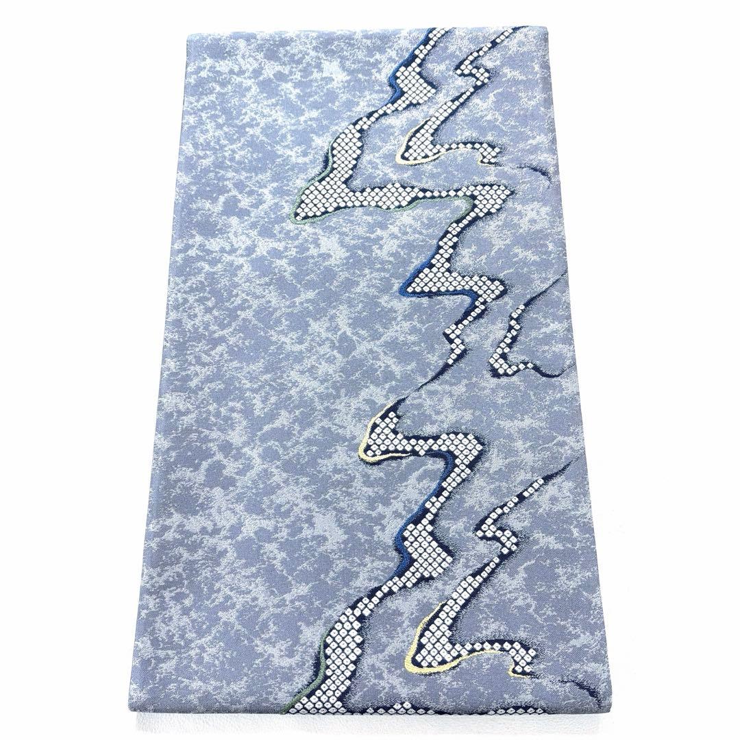 帯6704 ○高級 正絹 天然灰汁醗酵建藍染 六通 袋帯 - メルカリ